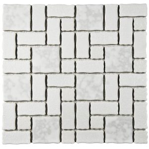 Patterned Porcelain Tile in White colorway