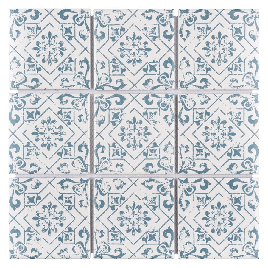 Porcelain Mosaic Tile in Notto Cobalto colorway