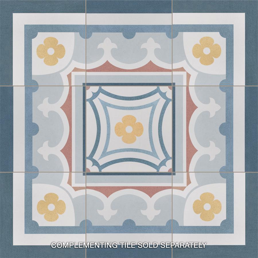 Porcelain Border Tile in Saint Tropez colorway