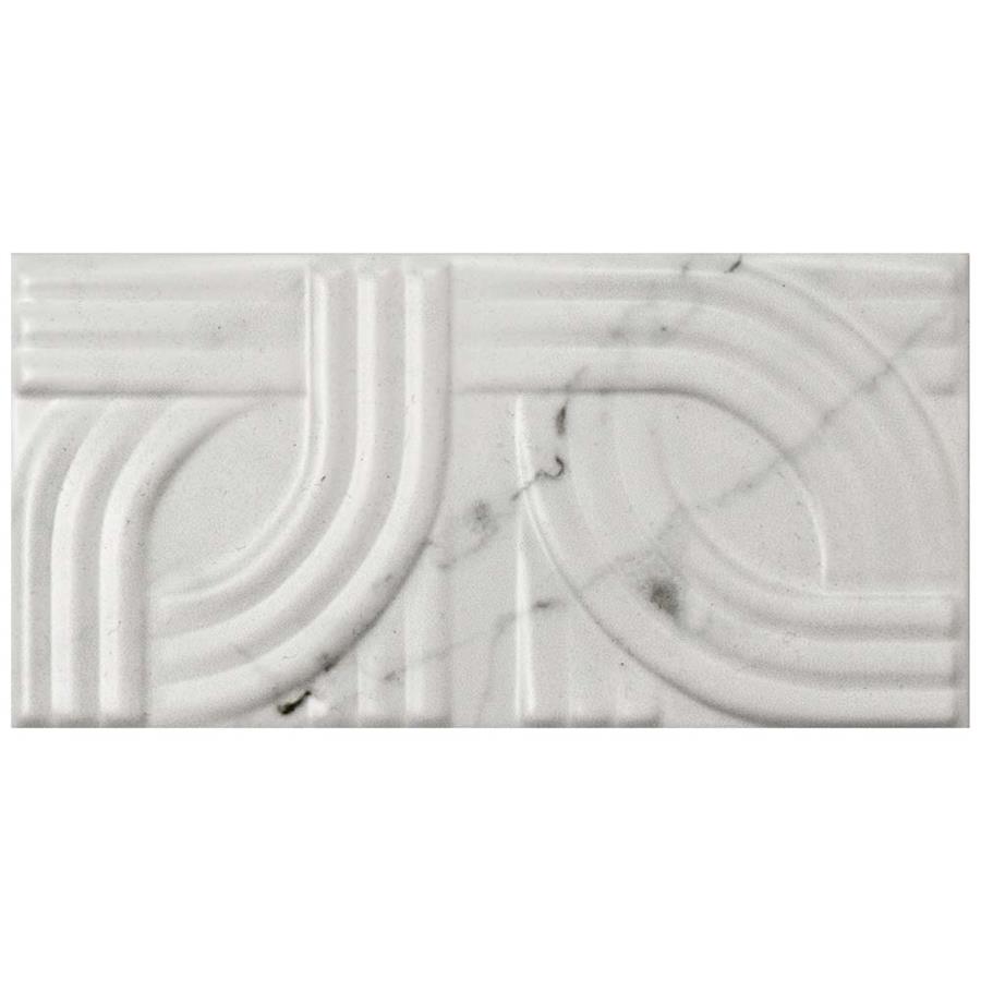 Ceramic Tile in 6 x 3in Carrara Matte Metropolis colorway