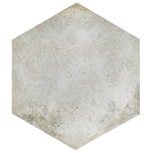 Porcelain Tile in Ferro Hex Bianco colorway