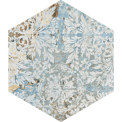 Porcelain Tile in Hex Tapestry Natural colorway