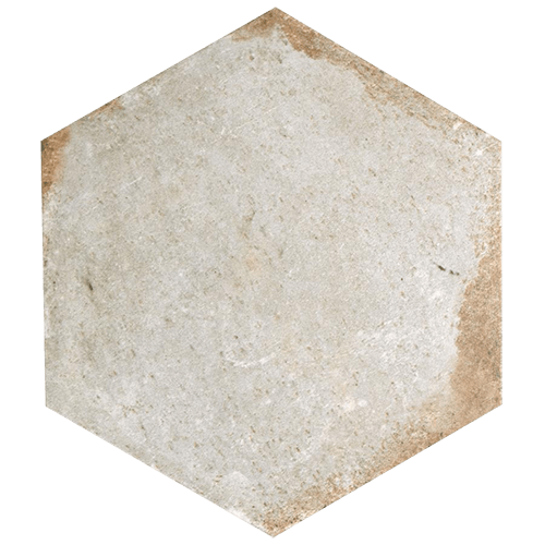 Porcelain Tile in Hex Bianco Colorway