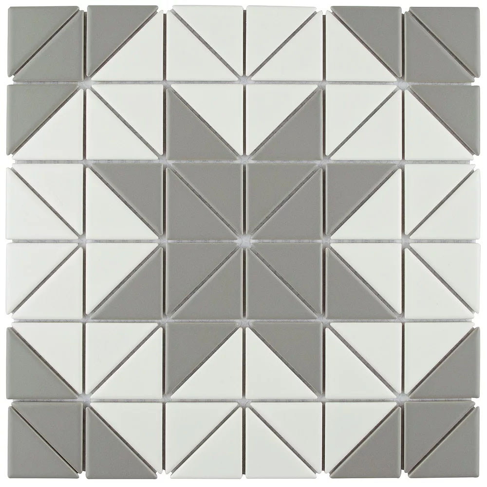 Porcelain Tile in Blossom White and Grey colorway