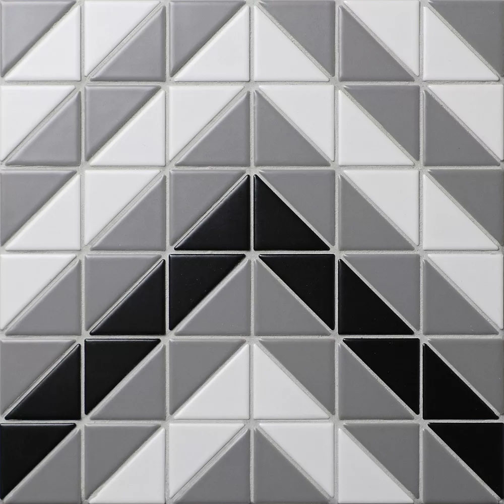 Porcelain Tile in Chevron Classic Mix colorway