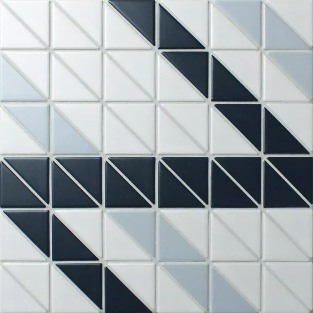 Porcelain Tile in Ribbon Blue Ice Mix colorway