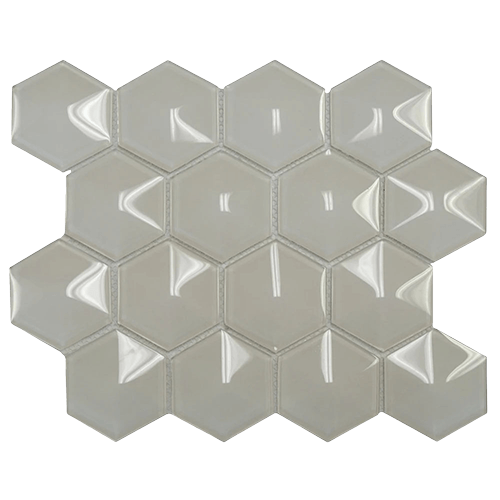 Dimension Hexagon Super White Glass Tile