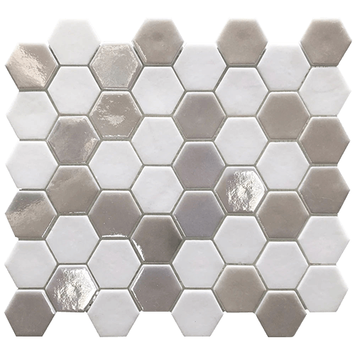 Glam White Recycled Glass Tile