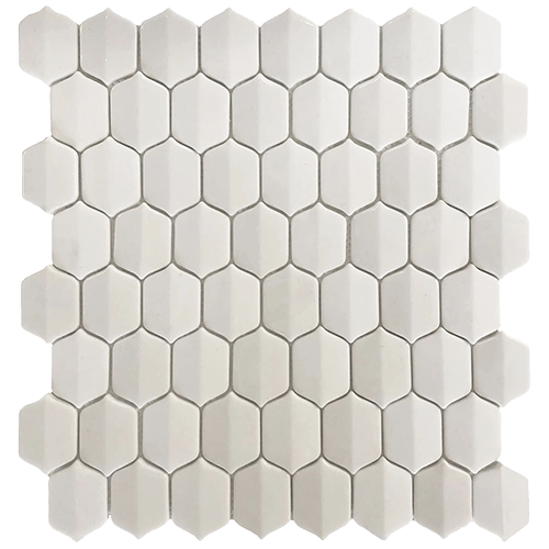 Peak Arabesque White Glass Tile
