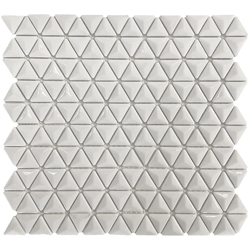 Peak Triangle White Glass Tile