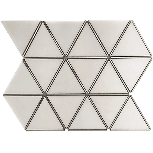 Prism Thassos Stone & Stainless Steel Tile