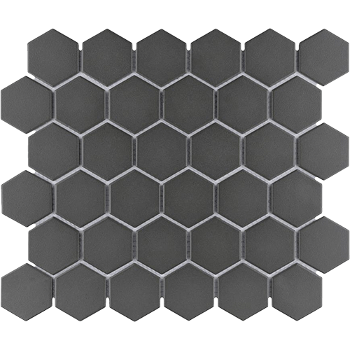 Gotham Hex 2” Black Porcelain Tile