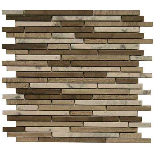 Interlocking Stix Maniscalco Tile in Carrara Dark Greystone Light Greystone Colorway