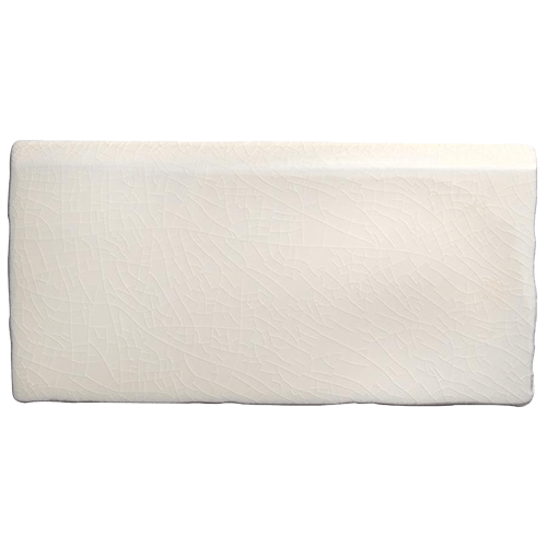 Ceramic in Craquelle Collection in White Colorway in Bullnose Trim Tile Type