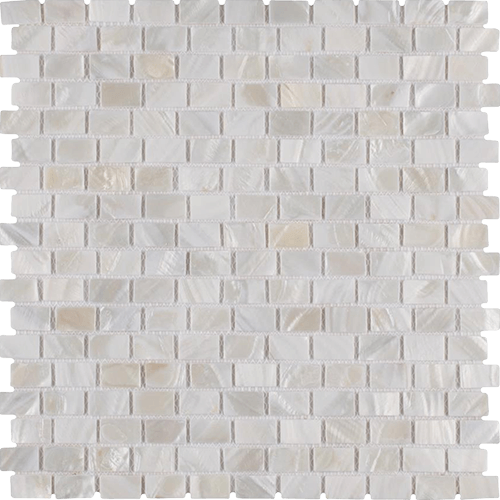 Natural Shell Mosaic Tile in Subway White Collection