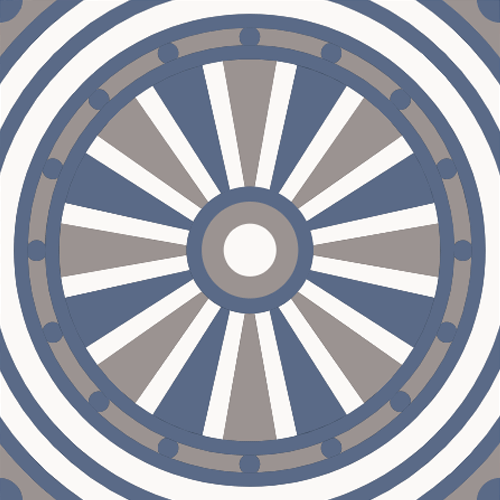 8x8 Cement tile in Ferris Wheel Blue colorway
