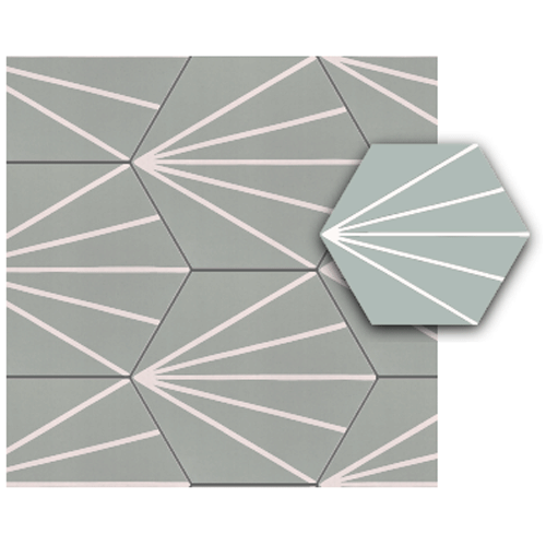 8x8 Cement tile in Estrella IV colorway