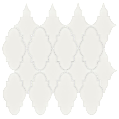 Trellis glass mosaic tile in Alabastro colorway