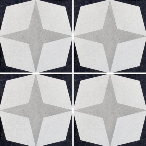 Cementine Black And White 1 8 x 8 Porcelain Tile