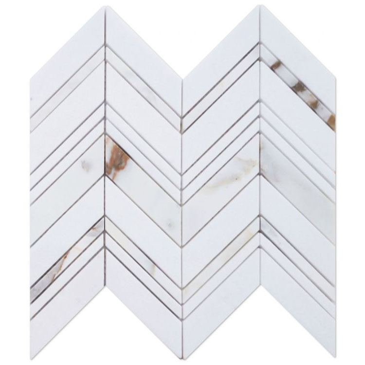 Chevron Ravenna Calacatta 11.75 x 12.25 Mosaic Tile
