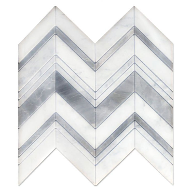 Chevron Ravenna Grey 11.75 x 12.25 Mosaic Tile