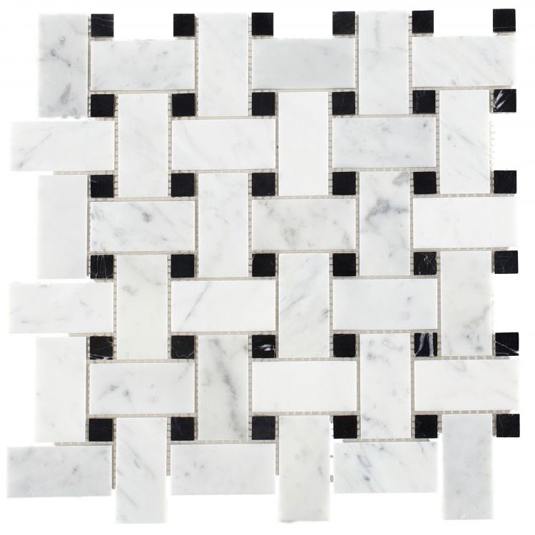 Cross Tuxedo 12 x 12 Mosaic Tile