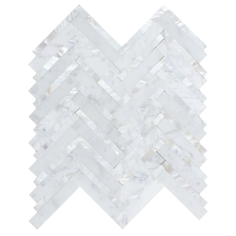 Diana Herringbone Carrara 11.25 x 11.25