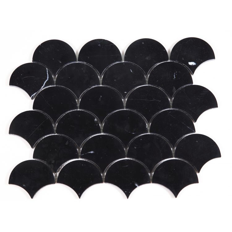 Dragon Scale Marquina 10.5 x 13 Mosaic Tile