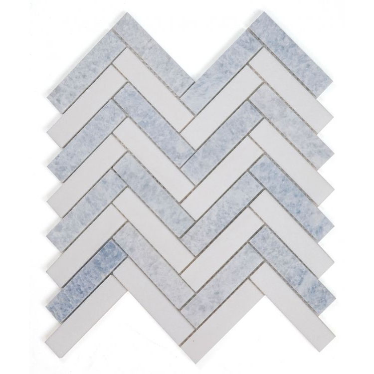 Herringbone Crystal Ocean 11.25 x 11.25 Mosaic Tile