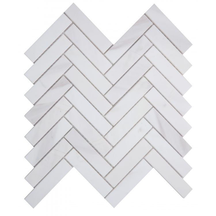 Herringbone White 11.25 x 11.25 Mosaic Tile