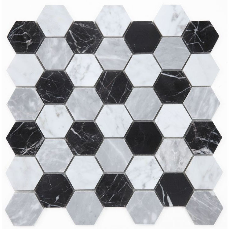 Hexagon Moonlight 2 x 2 11.75 x 12 Mosaic Tile