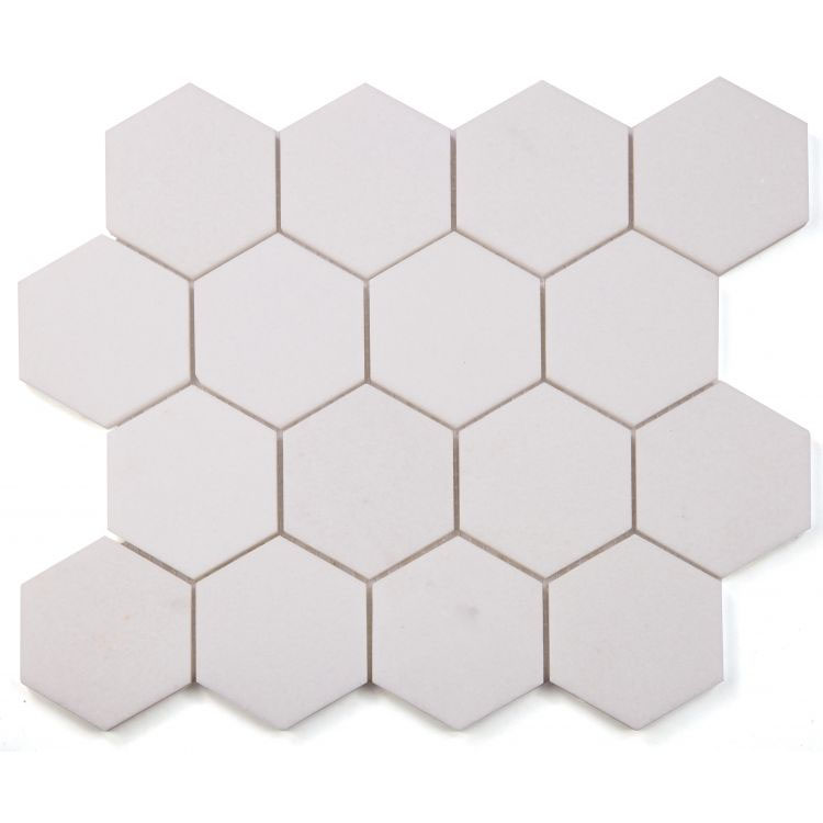 Hexagon Thassos Polished 3 x 3 10.25 x 11.75 Mosaic Tile