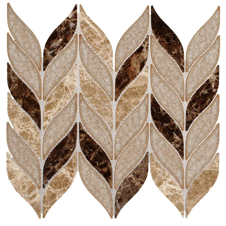 Leaf Cappuccino 10 x 12 Mosaic Tile