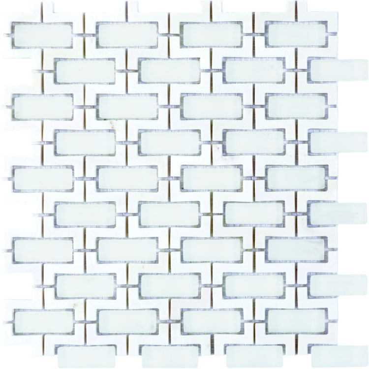 Louvre Thassos 10.25 x 11.50 Mosaic Tile
