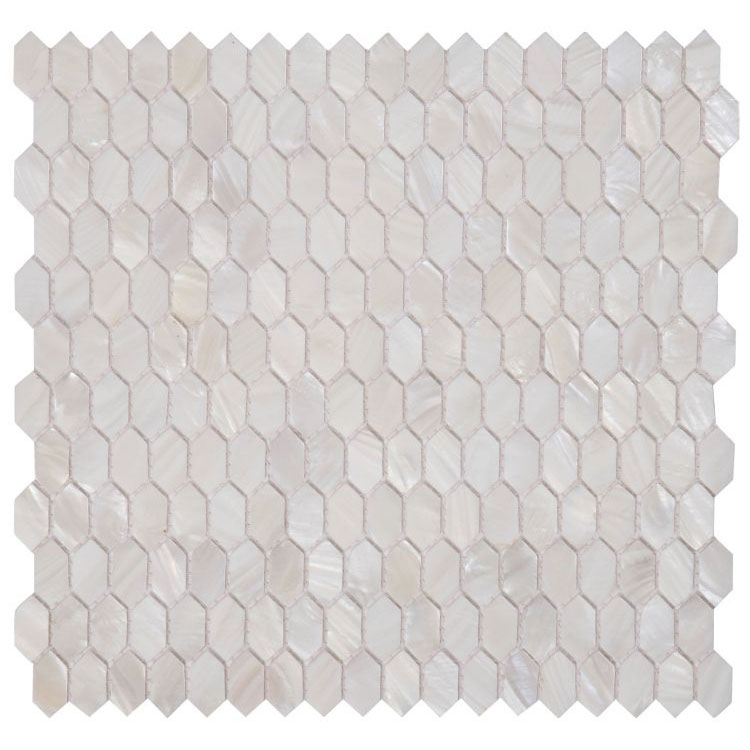 Pearl White Arrow 12 x 12 Mosaic Tile