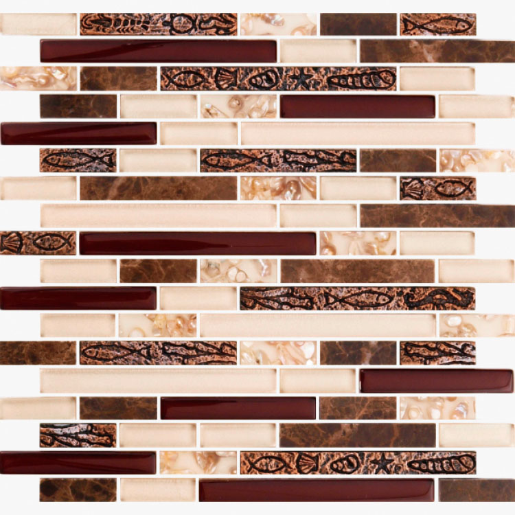 Pelasgus Dark Emperador 11.75 x 12 Mosaic Tile