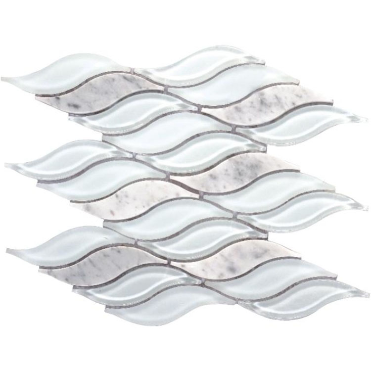 Pontus White 10.50 x 11 Mosaic Tile