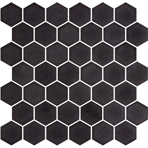 Stoneglass XL Black 11.25 x 11.25 Mosaic Tile