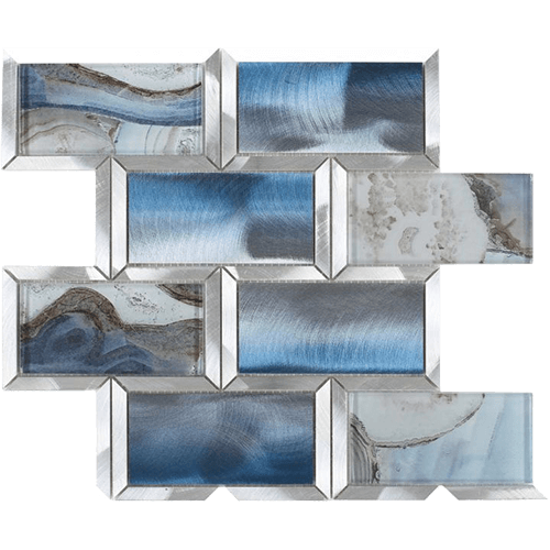 Subway Shell Blue 12 x 12 Mosaic Tile