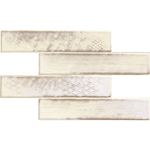2x10 Ceramic Mosaic tile in Marea Antique Brick colorway