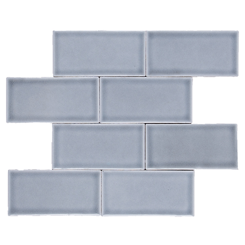 12x12 Ceramic Mosaic sheet tile in Anchor Crackle Brick colorway
