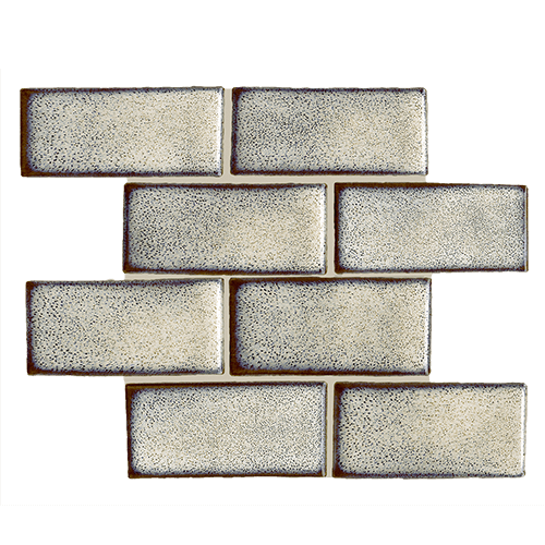 12x12 Ceramic Mosaic sheet tile in Knox Brick colorway