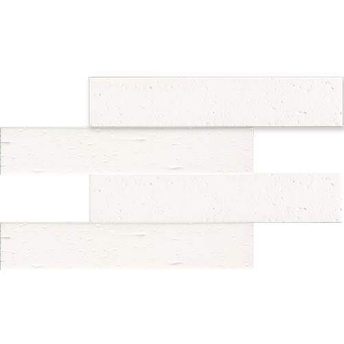2x10 Ceramic Mosaic tile in Mattone Mayan Brick White colorway