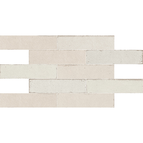 3x11 Ceramic Mosaic tile in Murus Brick Nix colorway