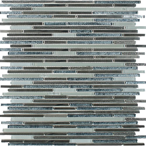 12.76x12.52 Glass Mosaic tile in Rio Glass Sticks colorway