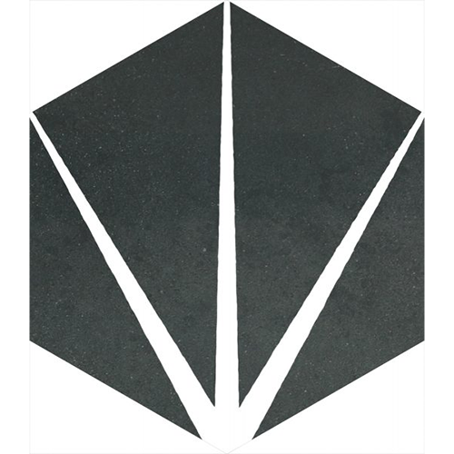 10x11.5 Hex Porcelain tile in Starline Black Hexagon colorway