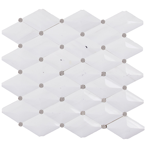 12.40x11.81 Waterjet Mosaic tile in Tufted Harlequin Everett Blend colorway