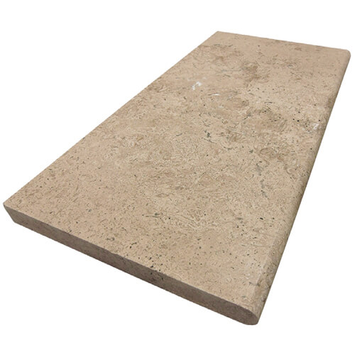 3cm 12x24 Travertine Exterior tile in Noche Travertine Single Bullnose Coping