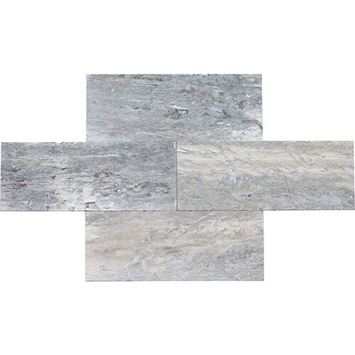 12x24 Travertine Field tile in Silver Vein Cut Polished colorway