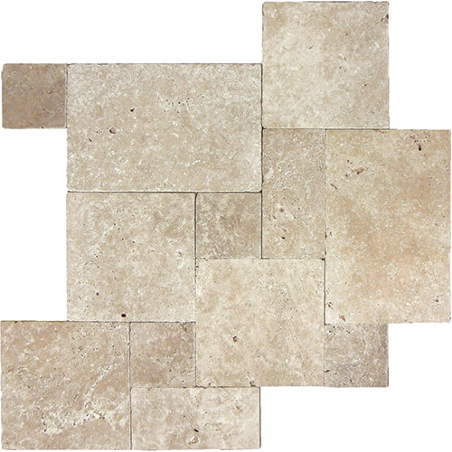 Travertine Field tile in Ivory Tumbled Versaillescolorway